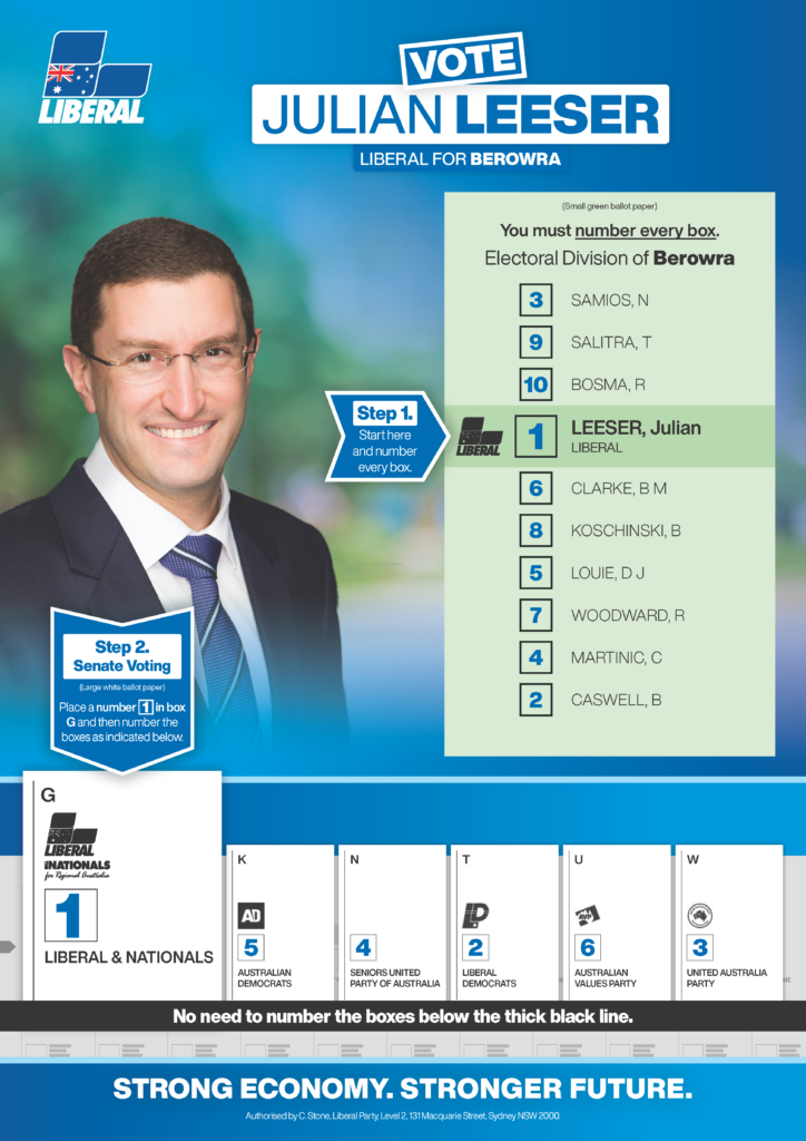 How to vote - Julian Leeser - Liberal For Berowra
